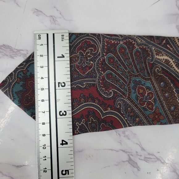 Peacock Vintage Italian Silk Paisley Patterned Necktie Men's Tie - Picture 6 of 7